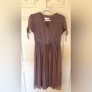 Isaac Mizrahi brown midi dress